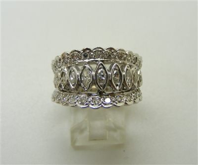 Vintage Multiple Diamond 14K White Gold Ring