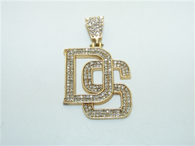 10k Yellow Gold "DS" Initial Pendant