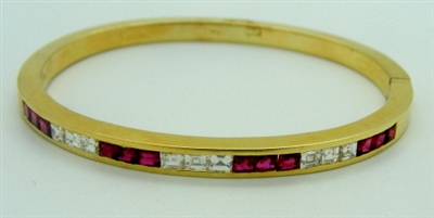 Ruby and Diamond Bangle Bracelet