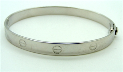 White Gold Screw Bangle Bracelet