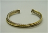 David Yurman 18 K Yellow Gold & 925 Sterling Silver Crossover Cuff Bracelet