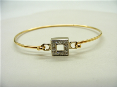 Open Square Two Tone Bracelet