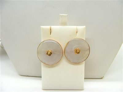 Lavender jade Gold Earrings