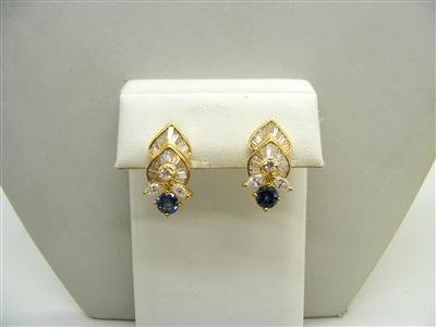 Blue Sapphire Diamond Earrings