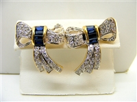Bow Sapphire Diamond Earrings