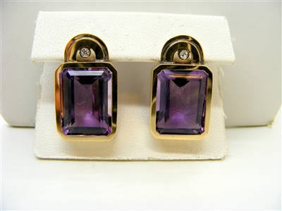 Amethyst Gold Earrings