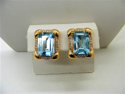 Aquamarine Gold Earrings