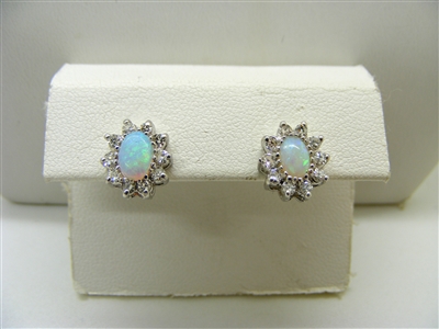 Oval Opal Earrings