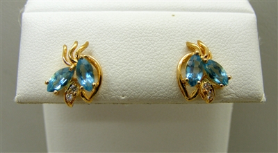 Blue Topaz Marquise Earrings