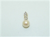 14k Yellow Gold Cultured Pearl Diamond Pendant