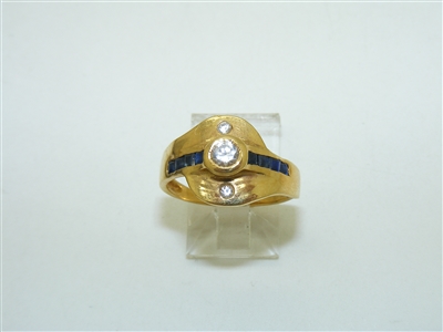 18k Yellow Gold Natural Sapphire Ring
