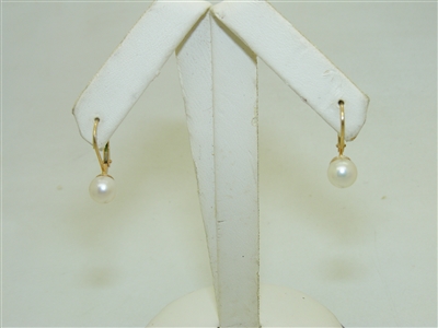 14k Yellow Gold Pearl Earring