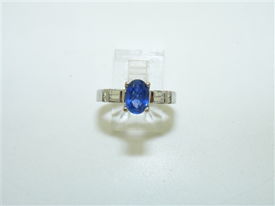 Beautiful Natural Corundum Sapphire Diamond Engagement Ring