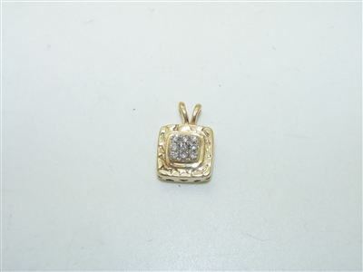 14k Yellow Gold Diamond Pendant