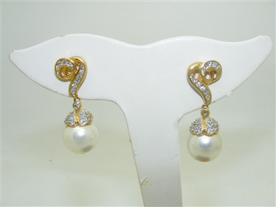 14k Yellow Gold Mallorca Pearl Earrings