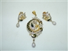 Gorgeous Yellow Gold Diamond Earring & Pendant Set