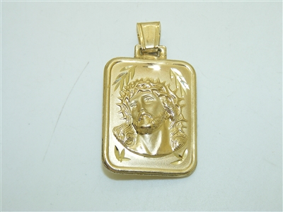 14k Yellow Gold Jesus and Saint Guadalupe Pendant