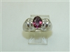 18k White Gold Diamond and Tourmaline Stone