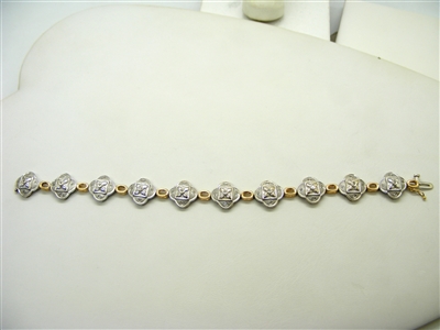 Leaf Clover Two Tone Bracelet