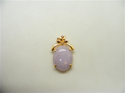 Natural Oval Lavender Jade Pendant