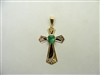 Vintage Emerald Cross Pendant