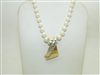 Cultured Pearl and Open Pendant Necklace