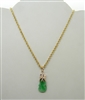 14k Yellow Gold Chinese Jade Rope Chain Necklace. (1970 Vintage Pendant)