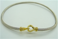 Ladies David Yurman Cable Buckle Necklace. (925 Sterling Silver with 18K Gold)