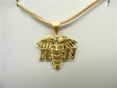 14 K yellow Gold "Register Nurse" Pendant