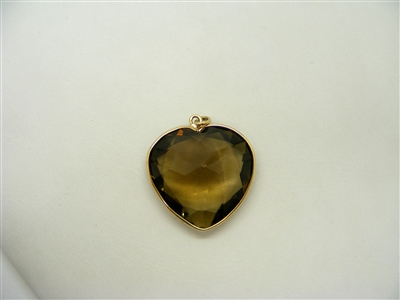 Heart Smoke Topaz Pendant