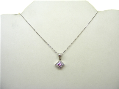 Pink Topaz Pendant(w/ chain)