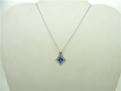 Thailand Blue Sapphire Two-Way Pendant Necklace