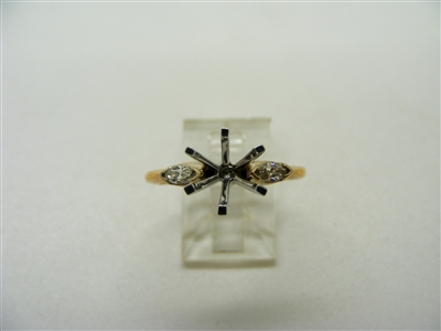 Two Tone Diamond Engagement Ring Setting
