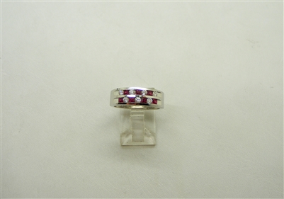 Two Row Band Ruby Ring