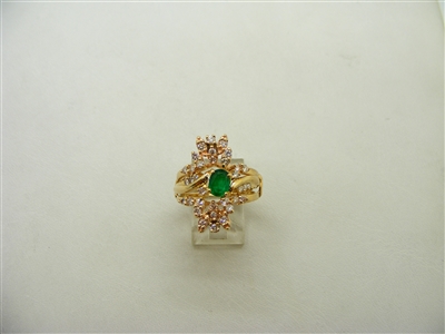 Vintage Insert Emerald Diamond Ring