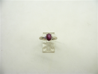 Natural Oval Red Star Ring