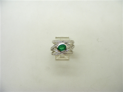 Oval Emerald Diamond Ring