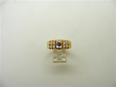 Unisex Emerald Cut Diamond Ring