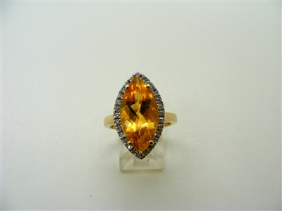 Gold Topaz Marquise Ring