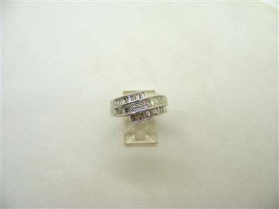 Tapered Baguette and Princess Cut Diamond Ring