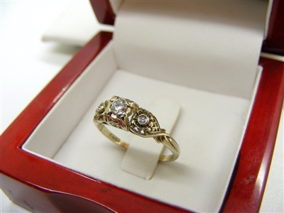 Ladies Vintage Diamond 14k White Gold Ring