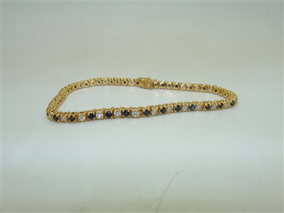 Natural Tennis sapphire Diamond Bracelet