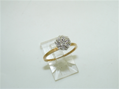 10k Yellow Gold & White Gold Diamond Ring