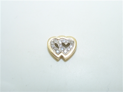 Small Double Heart Diamond Pendant