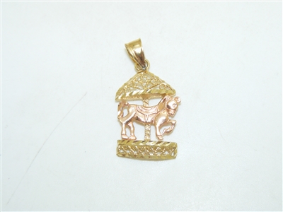 14k Yellow And Rose Gold Carousel Charm