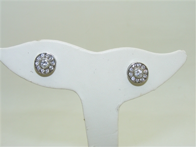 10k White Gold Cubic Zirconia Stud Earrings