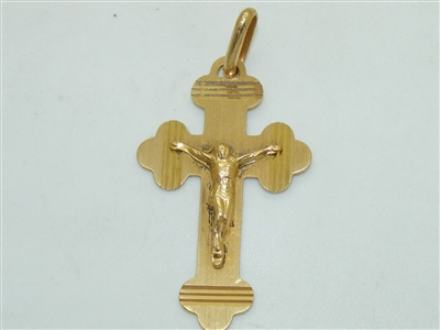 14k Yellow Gold Jesus On the Cross Pendant