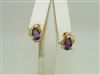 14k Yellow Gold Amethyst Earrings