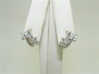 14k White Gold Huggie Earrings