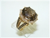 14k Yellow Gold Smoke Topaz Diamond Ring